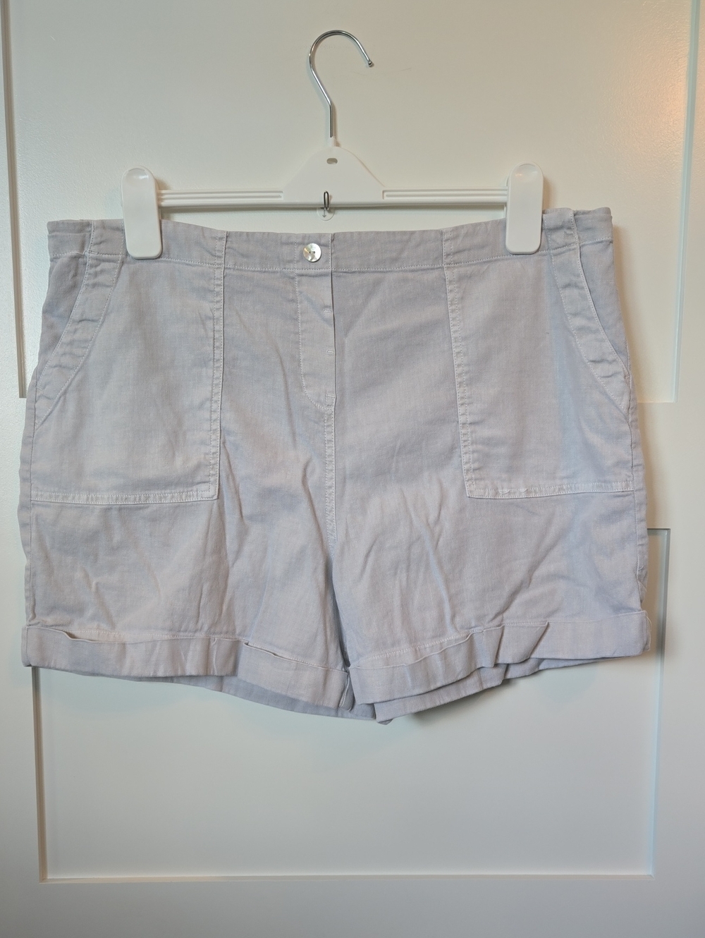 NIC+ZOE Light Tan Rolled-Hem Bermuda Shorts Elastic Waist XL